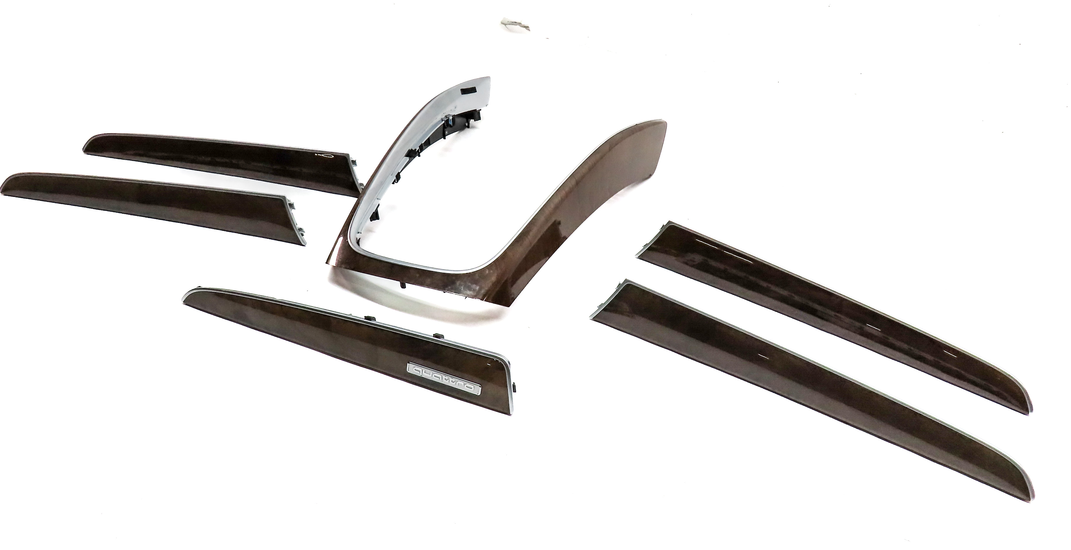 2016 AUDI Q5 (B8 8R) INTERIOR DASH CENTER CONSOLE DOOR WOOD TRIM SET/6 (Walnut) — exact item pictured